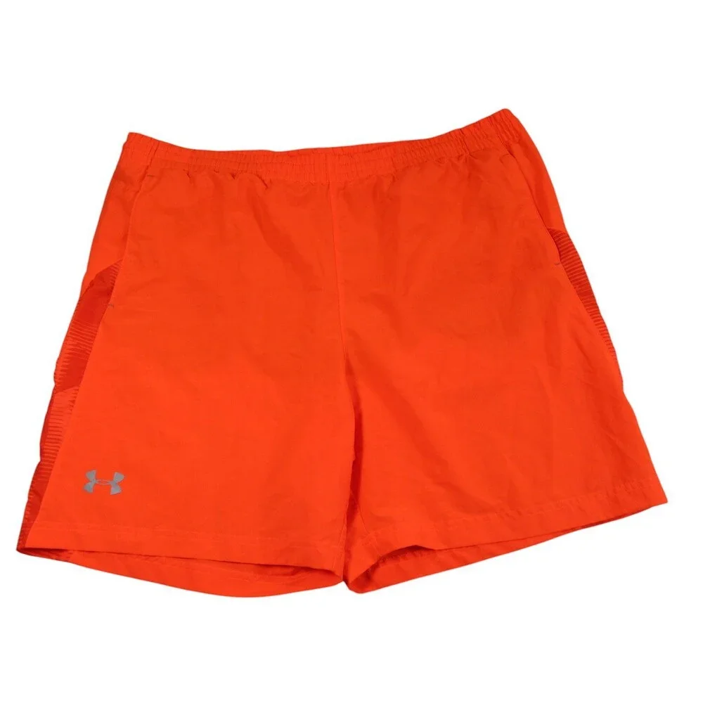 Under Armour Mens Swim‎ Trunks LG x 6 Bright Orange 100% Polyester Drawstring